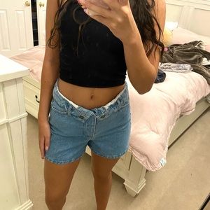 Nasty Gal Fold down denim shorts